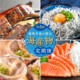 【ふるさと納税】渥美半島の恵み 海産物 定期便 4回 ( うなぎ / しらす / サーモン / 大アサリ ) 海鮮 4ヶ月 魚 鰻 蒲焼 刺身 魚介 丼 お楽しみ 海の幸 渥美プレミアムラスサーモン 幻の青うなぎ 愛知県 田原市 4万円