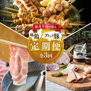 【ふるさと納税】渥美半島の恵み 地鶏 ブランド豚 定期便 全3回 ( 名古屋コーチン / しゃぶしゃぶ / ハム ) 惣菜 3ヶ月 地鶏 ブランド豚 簡単調理 贅沢 高級 本格 料理 ブランド 冷蔵 冷凍 冷凍