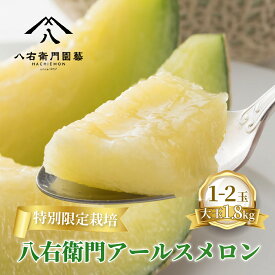 【ふるさと納税】 特別限定栽培 八右衛門アールスメロン 大玉1.8kg 1玉 / 2玉 先行予約 (マスクメロン) メロン めろん 箱詰め フルーツ 果物 愛知県 田原市 産地直送 夏 ブランドメロン　八右衛門園藝 メロン 糖度 メロン 青肉