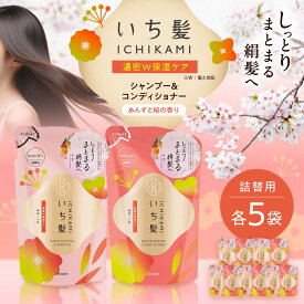 【ふるさと納税】いち髪 濃密W保湿ケア シャンプー＆コンディショナー 詰替用 各5袋セット 日用品 シャンプー 大容量 愛西市 / クラシエ 【配送不可：離島】[AEBE002]