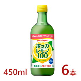 【ふるさと納税】ポッカサッポロ　ポッカレモン100　450ml×6本【機能性表示食品】【1605983】