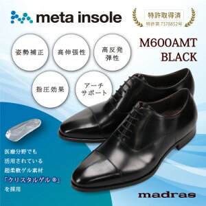 【ふるさと納税】『究極の履き心地』をご提供 metaインソール搭載紳士靴ブラック 26.0cm M600AMT【1616330】