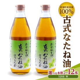 【ふるさと納税】《お歳暮対応可！》古式なたね油 (東浦町産菜種100%) 520g入り｜菜種油 調味料 国産 無農薬 愛知県 [AE001]
