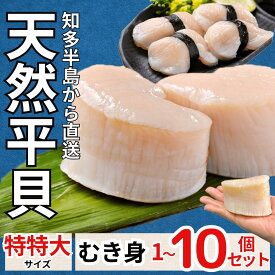【ふるさと納税】 天然 平貝 むき身セット 特特大サイズ 1～10個 選べる個数 タイラギ 海鮮 魚貝類 貝類 刺身 炒め物 パスタ 和食 洋食 中華 家庭用 贈答用 ギフト 簡易包装 新鮮 海の幸 希少な旬の味覚 特産品 人気 返礼品 愛知県 南知多町 貝 むき身