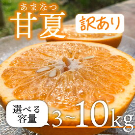 【ふるさと納税】 【先行予約】【2月上旬~順次発送】甘夏 あまなつ 無農薬 訳あり 3~10kg 栽培期間中農薬・化学肥料不使用 デザート 果物 くだもの 国産 数量限定 フルーツ アマナツ 農家直送 愛知県 南知多町【配送不可地域：北海道 青森 秋田 岩手 沖縄 離島】