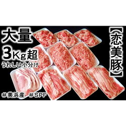 【ふるさと納税】ブランド豚【3キロ超え!】【小分け】がうれしい【SPF豚】の【恋美豚】セット※北海道・沖縄・離島の方は量が異なりますので、下記内容量欄で確認してください。