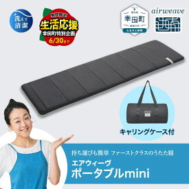 【ふるさと納税】＼期間限定！生活応援セット／ エアウィーヴ ポータブルmini キャリングケース付き | キャンプ 車中泊 マットレス 持ち運び 旅行 アウトドア 折りたたみ 洗える シングル ポータブル ミニ コンパクト 防災グッズ 災害対策 日本製 airweave エアウィーブ