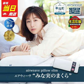 【ふるさと納税】【最短当日発送】＼期間限定！生活応援セット／ 枕 エアウィーヴ ピロー スリム (みな実のまくら) 幅80cm 【ギフトBOX対応】| 田中みな実 低め 女性 ストレートネック 高反発 洗える 通気性 ギフト 日本製 airweave エアウィーブ　＼父の日ギフト／