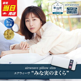 【ふるさと納税】【最短当日発送】枕 エアウィーヴ ピロー スリム (みな実のまくら) 幅80cm | 田中みな実 枕 低め 女性 低い枕 ストレートネック スマホ首 高反発 洗える枕 高さ調整シート 通気性 ギフト 日本製 airweave エアウィーブ