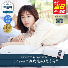 【ふるさと納税】【最短当日発送】枕 エアウィーヴ ピロー スリム (みな実のまくら) 幅80cm | 田中みな実 枕 低め 女性 低い枕 ストレートネック スマホ首 高反発 洗える枕 高さ調整シート 通気性 ギフト 日本製 airweave エアウィーブ