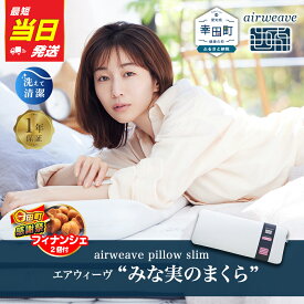 【ふるさと納税】【最短当日発送】【期間限定 幸田町大感謝祭】枕 エアウィーヴ ピロー スリム (みな実のまくら) 幅80cm | 田中みな実 枕 低め 女性 低い枕 ストレートネック スマホ首 高反発 洗える枕 高さ調整シート 通気性 ギフト 日本製 airweave エアウィーブ