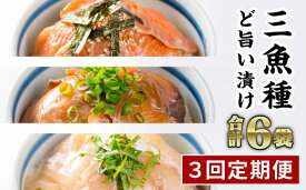 【ふるさと納税】【定期便3回】3種の魚の漬け丼 食べ比べセット（計6袋セット × 3回）　KI-47