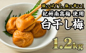 【ふるさと納税】白干し梅 秀品 1.2kg｜【訳あり】白干し梅 秀品 1.2kg（塩分20％）紀州南高梅使用　梅干 うめぼし 大粒 小分け 天日 塩分 大容量 肉厚 熱中症 プレゼント ギフト II-78