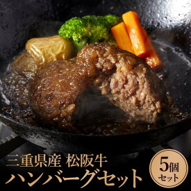 【ふるさと納税】ハンバーグ セット 松阪牛 100パーセント （120g×5P 入り ・ 美味しく召し上がっていただくための説明書同梱 ） 黒毛和牛 三重県産 ギフト お歳暮 におすすめ J-50