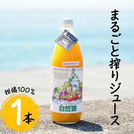 【ふるさと納税】 12.自然塾 柑橘100%まるごと絞りジュース 1本入り みかんジュース オレンジ ポンカン 不知火 温州 ドリンク 飲料 飲み物 朝食 無添加 季節 旬 お試し 少量