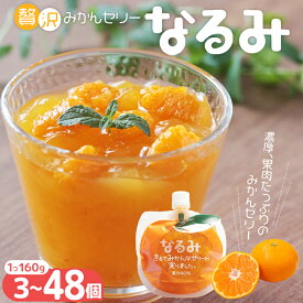 【ふるさと納税】 贅沢 果肉入り みかんゼリー なるみ 3個 5個 10個 18個 25個 48個 家庭用 化粧箱なし/スイーツ あま〜い ゼリー デザート みかん まん丸パウチ キュートなパッケージ 選べる個数