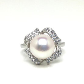 【ふるさと納税】 真珠 アクセサリー 指輪 リング パール 8ミリ ～ 8.5ミリ シルバー 伊勢志摩 伊勢 志摩 鳥羽 志摩市 冠婚葬祭 結婚式 母の日 クリスマス ホワイトデー フリーサイズ カジュアル / 老舗の真珠専門店・高品質アコヤ真珠フリーサイズリング8.0～8.5 ミリ