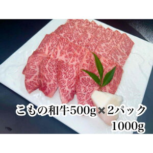 【ふるさと納税】こもの和牛 牝牛霜降りカルビ焼き肉用1000g【配送不可地域:離島】【1676402】