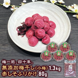 【ふるさと納税】＜数量限定＞40年作り続けてきた無添加梅干し（小梅）と赤しそふりかけのセット 梅干 うめぼし しょっぱい すっぱい 紫蘇 シソ しそ お弁当 ご飯のお供 三重県 多気町 TH-02