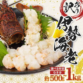 【ふるさと納税】 冷凍 訳あり 伊勢海老 500g~1kg 選べる容量 むき身 処理済み イセエビ 海老 えび 伊勢 エビ 伊勢エビ 海宝水産 訳あり品 訳アリ 贅沢 高級 簡単調理 刺し身 刺身 海鮮 ギフト 国産 三重県 南伊勢町
