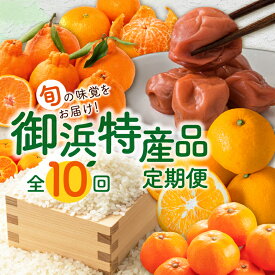 【ふるさと納税】丸安青果 御浜町特産品の定期便！旬のみかんや梅干、お米をお届け！（全10回）