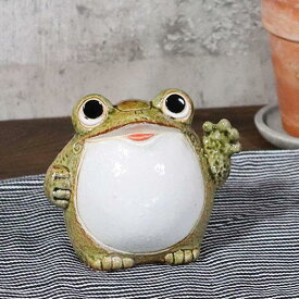 【ふるさと納税】信楽焼 4号福招き蛙 カエル 置物 陶器 かわいい