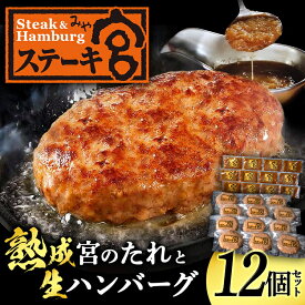 【ふるさと納税】ステーキ宮　熟成宮たれと特製ハンバーグ　12個セット※着日指定不可※離島への配送不可