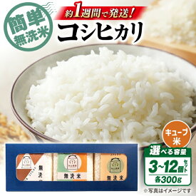 【ふるさと納税】＼スピード発送／【令和7年産】【選べる内容量】コシヒカリ 無洗米 2合 [300g×3個〜12個] [AQAW008] 無洗米 コシヒカリ こしひかり 無洗米 真空パック 米 お米 小分け キャンプ アウトドア 長期保存 ごはん ご飯 人気 おすすめ 二合 すぐ すぐ届く