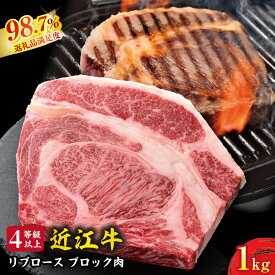 【ふるさと納税】近江牛 4等級以上 厳選 リブロース ブロック カット 1kg 牛肉 牛 A4 A5 ステーキ 焼肉 国産 滋賀県産 冷凍 送料無料 御中元 お中元