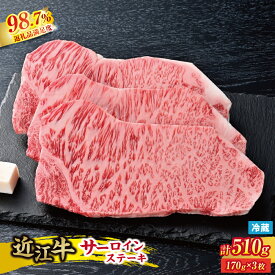 【ふるさと納税】近江牛 毛利志満 サーロイン ステーキ 510g（170g×3枚）3人前 4等級以上 サーロインステーキ A4/A5 国産 牛肉 焼肉 バーベキュー bbq ブランド牛 冷蔵 送料無料 日本三大和牛 キャンプ アウトドア 贈り物 ギフト 御中元 お中元