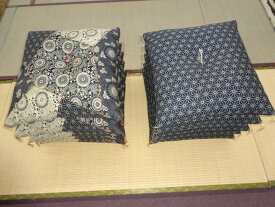 【ふるさと納税】ワタセの手作り座布団　和柄の粋5枚組　　「藍三昧　刺し子」