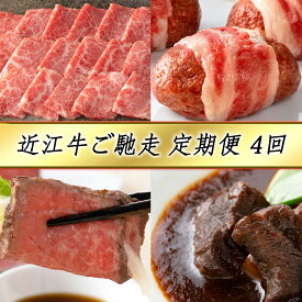 【ふるさと納税】【定期便4回】カネ吉山本 近江牛ご馳走定期便-志- 近江牛特上焼肉バラ・モモ / 近江牛包みハンバーグ / 近江牛和風ローストビーフスライス / 近江牛ビーフシチュー 牛肉 国産 定期便 4か月 冷凍