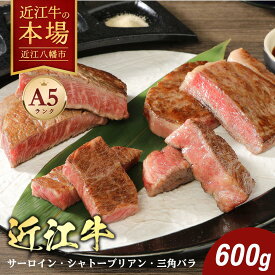 【 ふるさと納税 】 近江牛 ステーキ 600g 食べ比べ シャトーブリアン ヒレ ヒレステーキ ヒレ肉 サーロイン 牛バラ 牛バラ肉 カットステーキ 焼肉 牛肉 国産 和牛 黒毛和牛 ブランド肉 銘柄牛 A5ランク 贈答用 お祝い お肉 霜降り 冷凍 肉のげんさん