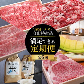 【ふるさと納税】 定期便 6回 コラボ 近江牛 守山産 メロン 近江米 セット 満足できる 守山特産品コラボ 牛 肉 牛肉 すき焼き用 しゃぶしゃぶ用 切り落とし 霜降り ロース肉 ステーキ 特選 スライス 米 こしひかり 新米 果物 フルーツ 滋賀県 守山市 送料無料