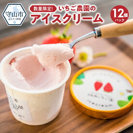 【ふるさと納税】数量限定 カップアイス 完熟 いちご 12個 セット いちご農園 オリジナル アイスクリーム スイーツ デザート 食品 手土産 贈り物 プレゼント 滋賀 守山 お取り寄せ お取り寄せグルメ 送料無料