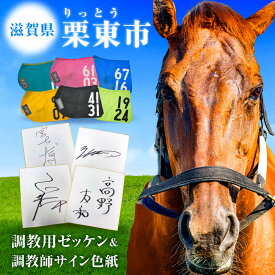 【ふるさと納税】【JRA/日本中央競馬会】調教用ゼッケンと調教師サイン色紙 （栗東カラー）/ 競馬 競走馬 馬 競馬グッズ 騎手 JRA ウマ 滋賀県 栗東トレーニングセンター サラブレッド コレクション 趣味 アート サイン / 栗東市 / 栗東市役所[BIAM006]