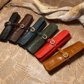 【ふるさと納税】【選べるカラー】蹄鉄バックルロールペンケース / 競馬 馬 競走馬 本革 革小物 ハンドメイド レザー 雑貨 日用品 / 栗東市 / 株式会社ブルズエフ[BIAU040]