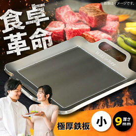 【ふるさと納税】極厚鉄板【小】9mm厚（TS-90） / 鉄板 バーベキュー BBQ キャンプ アウトドア 極厚 滋賀県 ソロキャンプ グリルプレート 焼肉 鉄板焼き ステーキ 調理器具 フライパン 持ち運び コンパクト 屋外 野外 / 栗東市 / M.M.Factory[BIBA001]