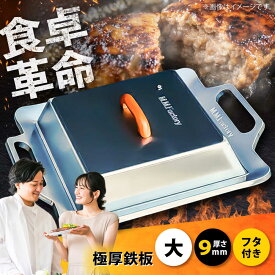 【ふるさと納税】極厚鉄板【大】9mm厚＋ステンレス製フタSET（TMS-90＋F） / 鉄板 蓋 バーベキュー BBQ キャンプ アウトドア 極厚 / 栗東市 / M.M.Factory[BIBA004]