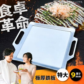 【ふるさと納税】極厚鉄板【特大】9mm厚（TM-90） / 鉄板 バーベキュー BBQ キャンプ アウトドア 極厚 滋賀県 グリルプレート ステーキ 焼肉 鉄板焼き キャンプ用 調理器具 調理プレート フライパン 屋外 野外 プロ仕様 / 栗東市 / M.M.Factory[BIBA007]