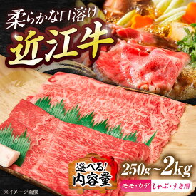 【ふるさと納税】【選べる容量】近江牛ロース＆モモ・ウデ（すき・しゃぶ）250g~2kg / 牛肉 すき焼き 近江牛肉 すきやき 肉 赤身 霜降り 鍋 ロース 黒毛和牛 和牛 牛 国産牛 すきやき肉 高級肉 しゃぶしゃぶ リブロース サーロイン 滋賀県/ 栗東市 / 有限会社 岡山[BIBE083]