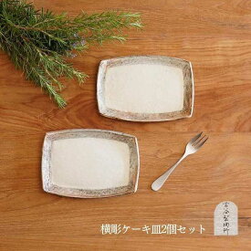 【ふるさと納税】信楽焼 ケーキ皿（横彫）2枚セット 古谷製陶所 陶器 食器 贈り物 ギフト 人気 (176672-40037268)