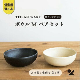 【ふるさと納税】ボウルM　とび茶生成りセット　s18-wa10【信楽焼・明山】
