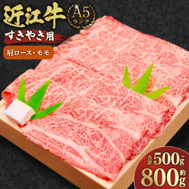 【ふるさと納税】＜選べる内容量＞A5ランク 近江牛 肩ロース・モモ すきやき用 【近江肉の廣田】 合計約500g / 合計約800g 牛肉 お肉 もも肉 モモ肉 ロース 霜降り すき焼き すき焼 すきやき 冷凍 滋賀県産 国産 滋賀県 湖南市 送料無料