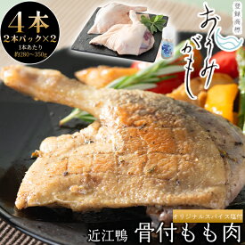 【ふるさと納税】【A-246】グッドワン　近江鴨 骨付もも肉4本セット・近江鴨オリジナルスパイス塩付き【高島屋選定品】