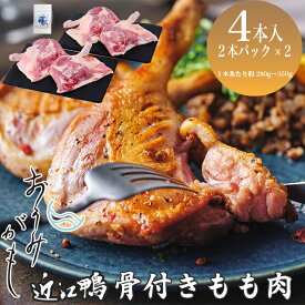 【ふるさと納税】【A-246】グッドワン　近江鴨 骨付もも肉4本セット・近江鴨オリジナルスパイス塩付き【高島屋選定品】