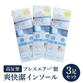 【ふるさと納税】高反発ブレスエアー?製「インソール」3足セット 日本製 近江化成工業株式会社 滋賀県 東近江市 A72 洗える 蒸れない 抗菌 防臭 足ムレ対策 水虫予防 立ち仕事 足裏快適 高通気 衝撃吸収 スニーカー ブーツ 安全靴 革靴
