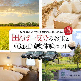 【ふるさと納税】田んぼ一反分の米＆田んぼ見学宿泊券＆貸し切りタクシー券 株式会社TKS 滋賀県 東近江市 CCC-D01 クレフィール湖東 米 30kg 40袋 宿泊券 ペア 観光 タクシー 貸切 滋賀 一反