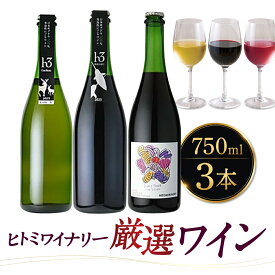 【ふるさと納税】【レビューキャンペーン実施中】ヒトミワイナリー厳選ワイン3本 株式会社ヒトミワイナリー 滋賀県 東近江市 B-F08 ワイン 発泡性ワイン スパークリングワイン 酒 アルコール デラウェア マスカットベリーA スチューベン