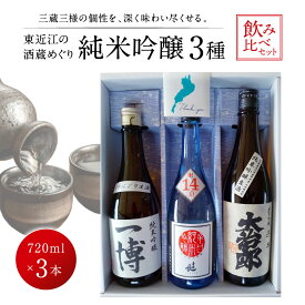 【ふるさと納税】東近江の酒蔵めぐり(純米吟醸3種飲み比べセット) こいずみ酒店 滋賀県 東近江市 B-C13 日本酒 飲み比べ セット 純米吟醸 720ml 地酒 滋賀 近江 喜楽長 大治郎 一博